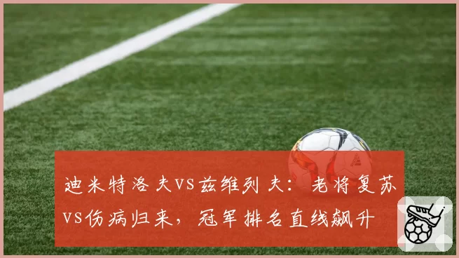 迪米特洛夫vs兹维列夫：老将复苏vs伤病归来，冠军排名直线飙升